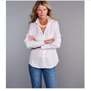 Women's Claridge + King White Button-Up Shirt M
